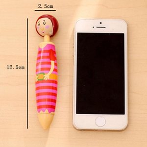 Hàn Quốc Phong Cách Nhựa Phim Hoạt Hình Cô Gái Hình Dạng Nhân Vật Bút Bi Sáng Tạo Giá Rẻ 0.5Mm Có Thể Thu Vào Bút - Product Image 2