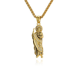 Saint Julien Titanium Steel Necklace Stainless Steel Pendant <b>Cross</b> Shape Unisex Fashion Jewelry Retro Classic Design - Product Image 5