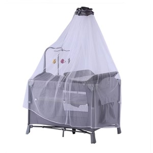 Lit de voyage pliable moderne en métal, portable, avec moustiquaire, pour chambre et salon - Product Image 1