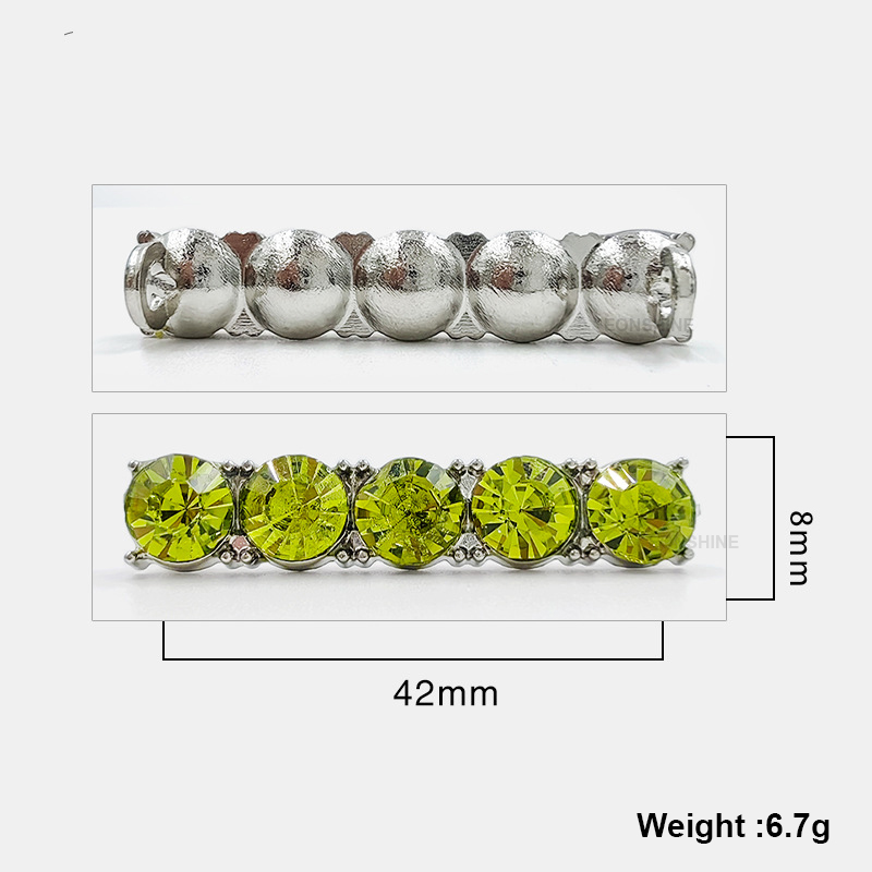 #03 verde claro cinco pedrería plata