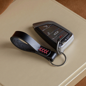 Car <b>Key</b> <b>Lanyard</b> Full Grain Leather Keychain, Handmade Sturdy Cowhide Durable Premium Universal Fit, <b>for</b> BMW Toyota Honda - Product Image 2