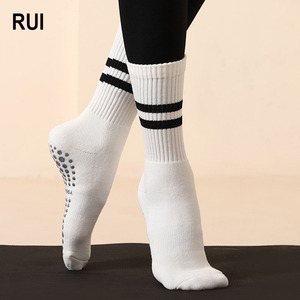 RUIQUWIN High Quality Women's Crew Yoga Pilates <b>Socks</b> Professional Non-slip Striped Sweat Absorbent Cotton Seamless Sports <b>Socks</b> - Product Image 1
