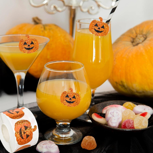 Pegatinas de <span class=keywords><strong>Calabaza</strong></span> con Purpurina Holográfica Personalizadas, Resistentes al Agua y a Desgarros, de PET Ecológico, Adhesivas para Decoración de Halloween - Product Image 6