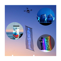 Écran LED Magique P25 P40 P15 en Tissu Pliable Personnalisable, Affichage Volant avec Drone pour Événements Extérieurs