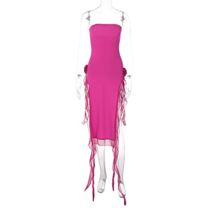 Sexy Shiny Irregular Ruffles Hem <strong>Open</strong> Back Dress Women Sleeveless Bodycon Dresses Summer New Party Beach Vacation <strong>Robes</strong> - Product Image 6