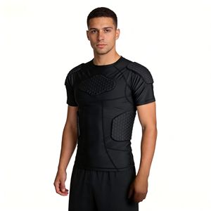 Chemise de protection intégrée avec rembourrage en EVA haute densité absorbant les chocs, vêtement de protection corporelle pour la compétition de football, sécurité sportive - Product Image 1