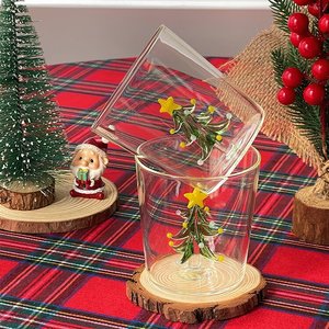 Yeni Tasarım 3D Noel Ağacı Şeffaf Cam Bardak, Sevimli Tatil Bardağı, Arkadaşlar ve Aileler İçin Noel Hediyesi Olarak İçecek Kullanımı İçin - Product Image 6