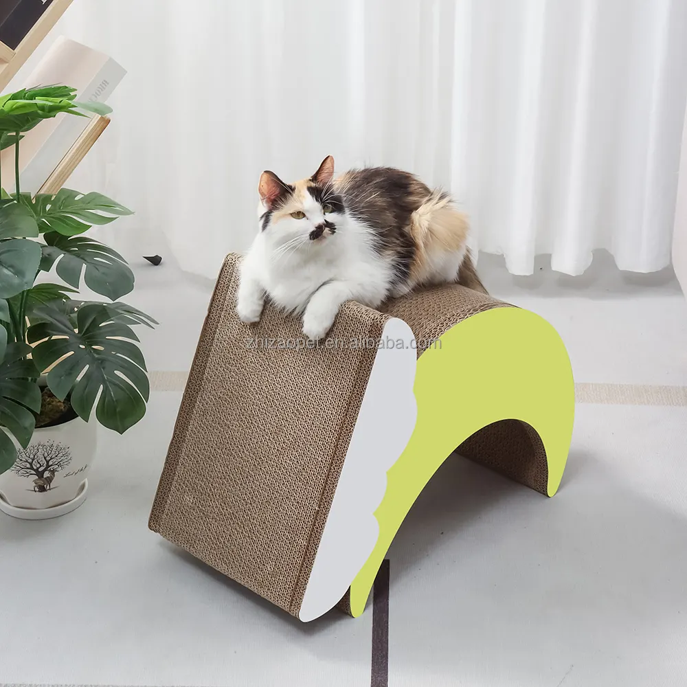 Casa per gatti a forma di luna personalizzata di nuovo design con graffio di cartone