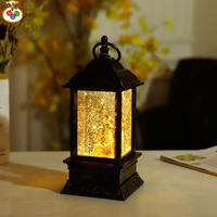 Usine dernières décorations de noël rétro en plastique bronze sphérique lampe à eau père noël bonhomme de neige dessin animé scène noël boule à neige