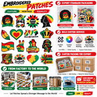 Patch brodé en gros pour le Mois de la Histoire des Noirs, Juneteenth, Afro Pan-Africain, thermocollant ou à coudre
