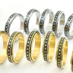 Hawaii Spinner de titanio anillo de acero inoxidable para aliviar el estrés ansiedad compromiso boda promesa banda para mujeres tamaño 9-14 - Product Image 1