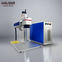 Mesin Penanda Laser Serat Baru HAUSER, Presisi Tinggi, CNC, Pengukiran, Pemotongan, Pendingin Udara, Portabel, Plat Nama Logam, Biru, Split