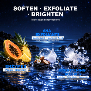 Mascarilla facial enzimática para el cuidado de la piel masculina con ácido kójico y ácido láctico, despigmentante, iluminadora, que aclara la piel y refina la textura. - Product Image 2