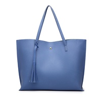 Sac fourre-tout d'été en PU pour femme, style coréen, avec pompons, grande capacité