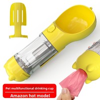 Bouteille d'eau portable pour animaux de compagnie, légère et imperméable, avec bol en plastique pliable pour chiens et chats