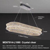 Meerosee Lustre à suspension oblongue Lustres en cristal et lustre de plafonnier pour table à manger MD87914