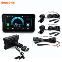 Pantalla Inalámbrica Bestsonic de 6 Pulgadas para Motocicleta con CarPlay para Distribuidores Globales, Grabación con Doble Cámara, Pantalla de Navegación Inalámbrica
