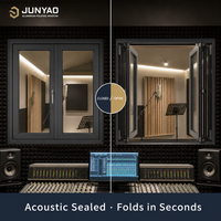 Fenêtre Acoustique Pliante JUNYAO pour Studio d'Enregistrement 5+20A+5, Isolation Phonique Double Vitrage à Rupture de Pont Thermique NFRC AS2047 CE OEM