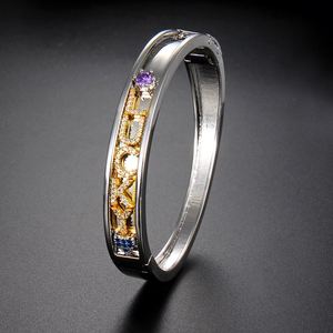 Pulsera de Moda DIY Personalizada para Mujeres y Niñas, Chapada en Oro, con Cristales y Diamantes, con Letras Deslizantes - Product Image 3