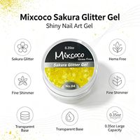 Mixcoco Gel Glitter Sakura Soak Off UV LED con Paillettes a Fiore di Ciliegio per Manicure Professionale e Decorazione Unghie Fai da Te a Casa
