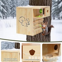 Nichoir en bois massif pour écureuils, maisonnette chaude pour petits animaux de compagnie, pour jardin extérieur