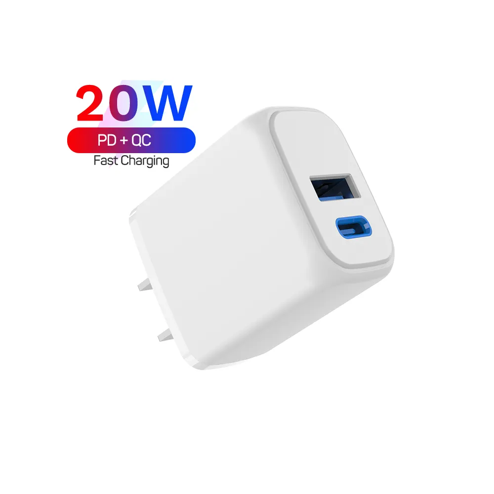 20W USBC電源アダプターキューブ急速充電充電器iPhone、Samsungなど用の20WPD壁充電器