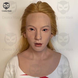 Masque de femme réaliste en silicone, blonde, faite à la main, effet peau véritable, pour Halloween, Pâques, masque d'acteur, cosplay, tournage de <span class=keywords><strong>film</strong></span> - Product Image 1