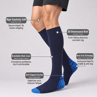 Chaussettes de compression montantes en fibre de bambou respirante pour hommes et femmes, idéales pour la course, 15-20 mmHg, 20-30 mmHg, avec logo personnalisé – Offre Spéciale
