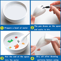 Tableau blanc à double tête Marqueurs de peinture à l'eau magique pour enfants Éducation précoce Jeu de couleurs flottantes pour l'eau Marqueurs d'art Emballage