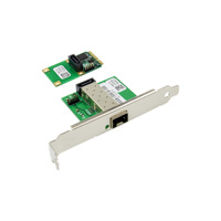 Kartu Antarmuka Jaringan Internal Kabel Gigabit Ethernet SFP Tunggal Mini PCIe WGI210AS Tersedia