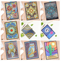 Cahier de notes de broderie A5 en forme de diamant, livre d'art animalier, fleur abstraite, cadeau spécial, carnet de notes