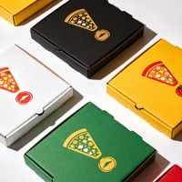 Vente chaude, boîte à pizza personnalisée en usine, 6, 8, 12, 24 pouces, boîte à pizza imprimée, finition brillante et mate, revêtement UV, boîte à pizza avec logo