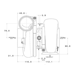 Série G G42-1450 G42 1450 Turbocompresseur <span class=keywords><strong>1200</strong></span> G42-<span class=keywords><strong>1200</strong></span> compact roulement à billes BB SS boîtier de Turbine 879779 T4 V bande - Product Image 3