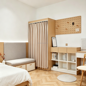 Customizable Bedroom Furniture Sets Modular Wooden <b>Bed</b> with <b>Sofa</b> Side Table & <b>Storage</b> Cabinet Wardrobe for Hotels And Apartment - Product Image 1