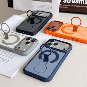 Coque de téléphone antichoc mate avec anneau magnétique et support intégré pour iPhone 17 16 15 14 Pro Max, finition givrée et dos texturé - Product Image 6