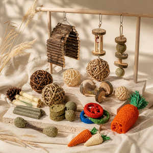 Surtido de Juguetes de Madera para Mascotas Pequeñas (Hámster, Conejillo de Indias, Conejo y Loro) - Artículos para Masticar Hechos en Yantai, Shandong - Product Image 3