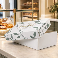 Boîte cadeau en carton recyclable avec couvercle et base, écologique, pour pâtisserie, dessert, bonbons, mariage, vente en gros