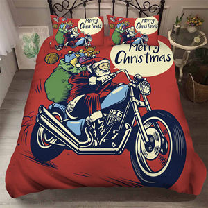 Ensemble de housse de couette de Noël Père Noël 3D personnalisé <span class=keywords><strong>Literie</strong></span> en polyester à la mode pour hôtels avec motifs floraux vintage - Product Image 4