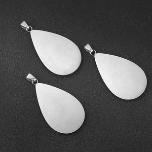 Pendentif goutte d'eau exquis en acier inoxydable avec strass colorés et zircon, pierre principale entièrement sertie de diamants, pour les chrétiens - Product Image 5