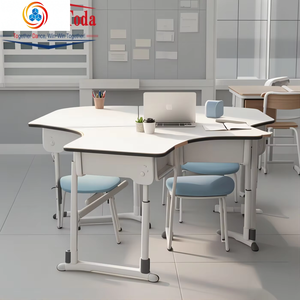 Escritorio de Diseño Moderno para Estudiantes, Muebles de Estación de Trabajo Profesional, Escritorios de Oficina Triangulares Colaborativos para Trabajar, Leer y para Escuelas - Product Image 6