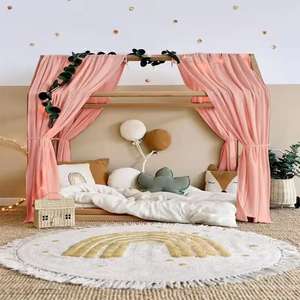 <span class=keywords><strong>Moustiquaire</strong></span> et couvre-lit pliable en tissu crêpe pur coton double couche de style nordique pour l'été – Idéal pour les lits d'enfants - Product Image 3