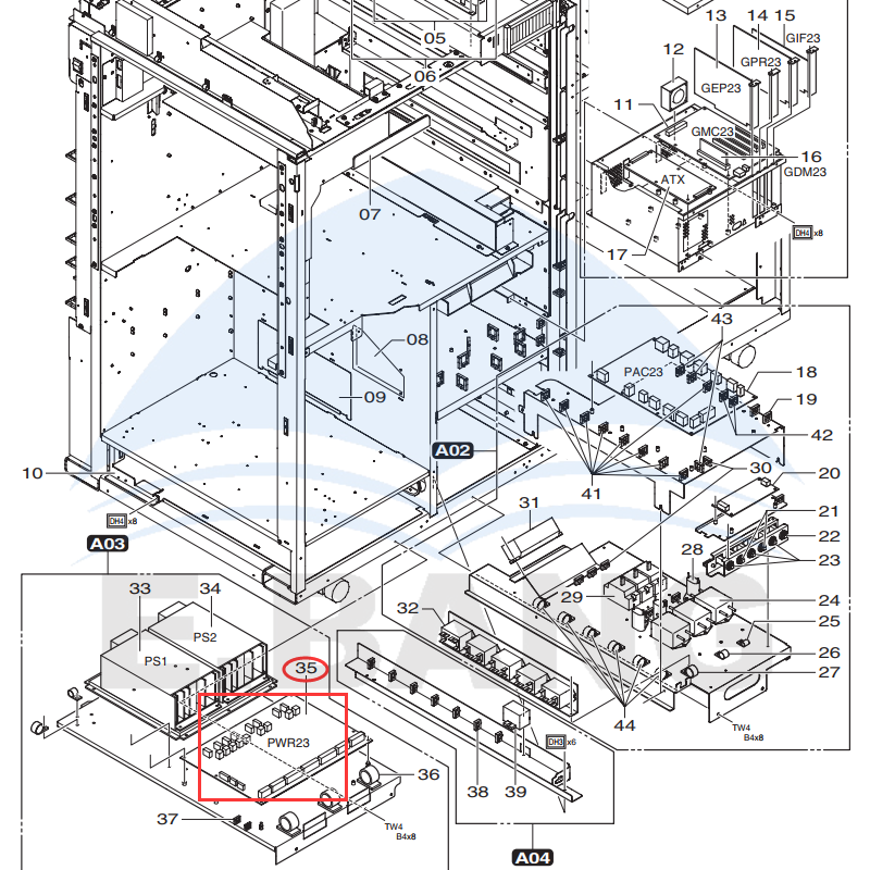 Repair/Exchange PWR23 PCB Ass'y for Fuji Frontier 550/570 Minilab