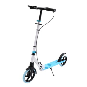 Trottinette à pédales avec amortisseur bleu et blanc style urbain YS-8844 - Product Image 3