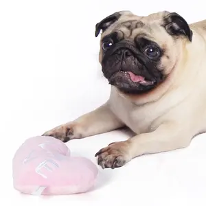 2024 cesaret korkakça hayvan peluş köpek oyuncaklar pet sevimli gıcırtılı köpek oyuncak peluş sevgililer günü aşk kalp özelleştirmek peluş oyuncaklar