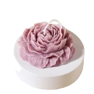 Huaming INS Custom Creative Carnation Flower Shaped Scented Candle Giveaways New DIY Candle Making Peony Art Luxury Aroma Candle