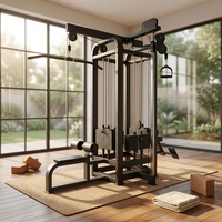 Station de musculation multi-positions 4 stations avec pile de poids de 340 kg – Équipement de fitness commercial pour entraînement complet du corps