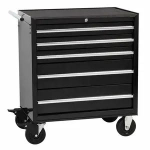 Meike — armoire à outils professionnelle 5 tiroirs, noir/rouge, coffret à roulettes, 26 pouces