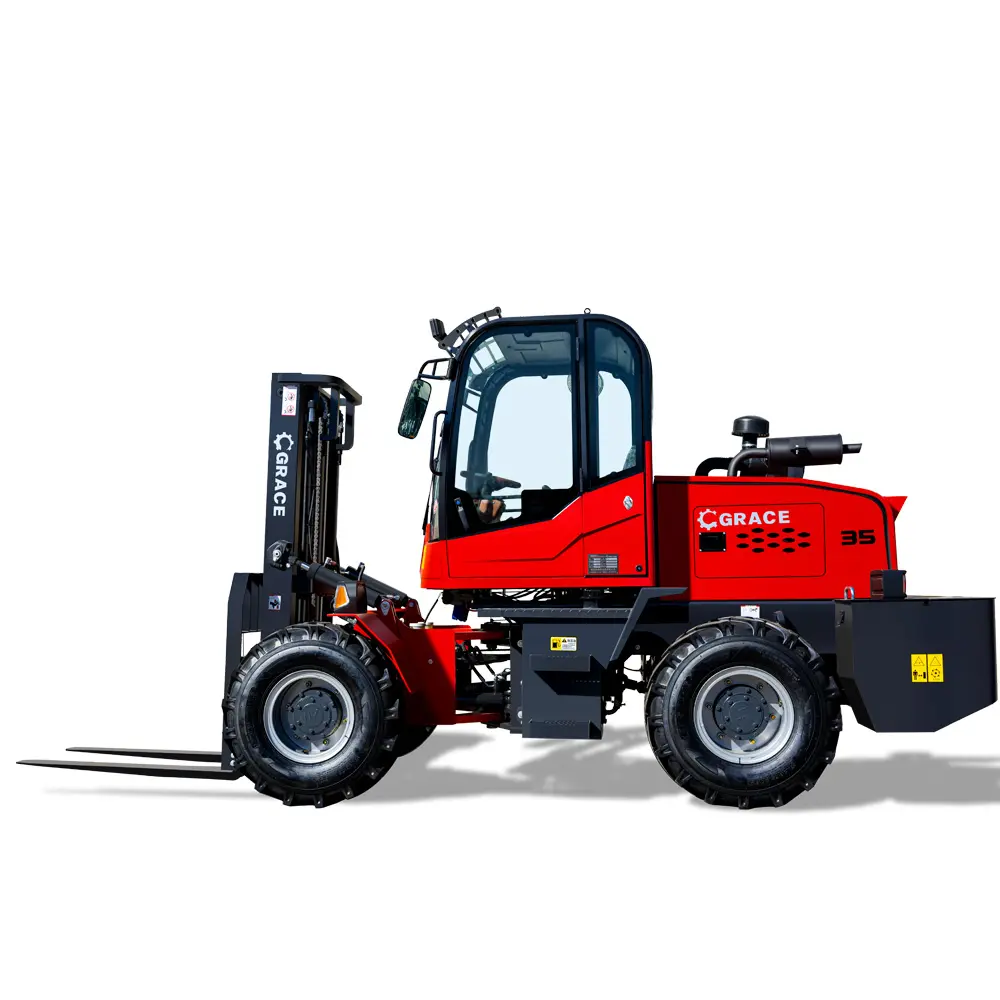 China Manufacturer 4x4 All Terrain Forklift 3 ton 4 ton 5 ton Diesel Forklift Trucks Off-road Forklift Articulated