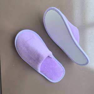 <span class=keywords><strong>Ciabatte</strong></span> per bambini all'ingrosso <span class=keywords><strong>viola</strong></span> usa e getta per interni in velluto Hotel pantofole - Product Image 3