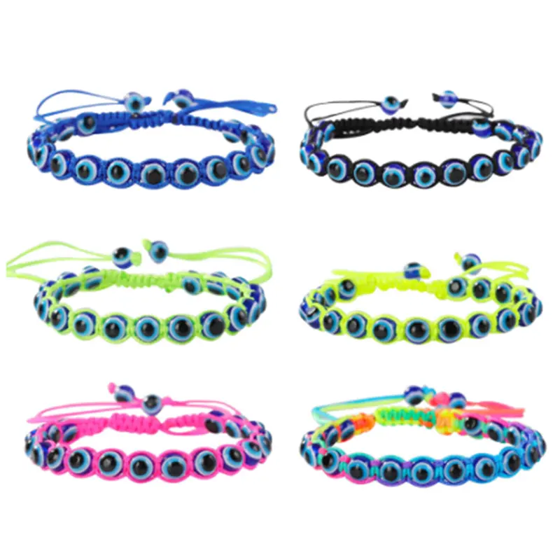 Neues handgemachtes gewebtes geflochtenes billiges blaues böses Augen armband